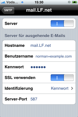 mail.LF.net Einstellungen